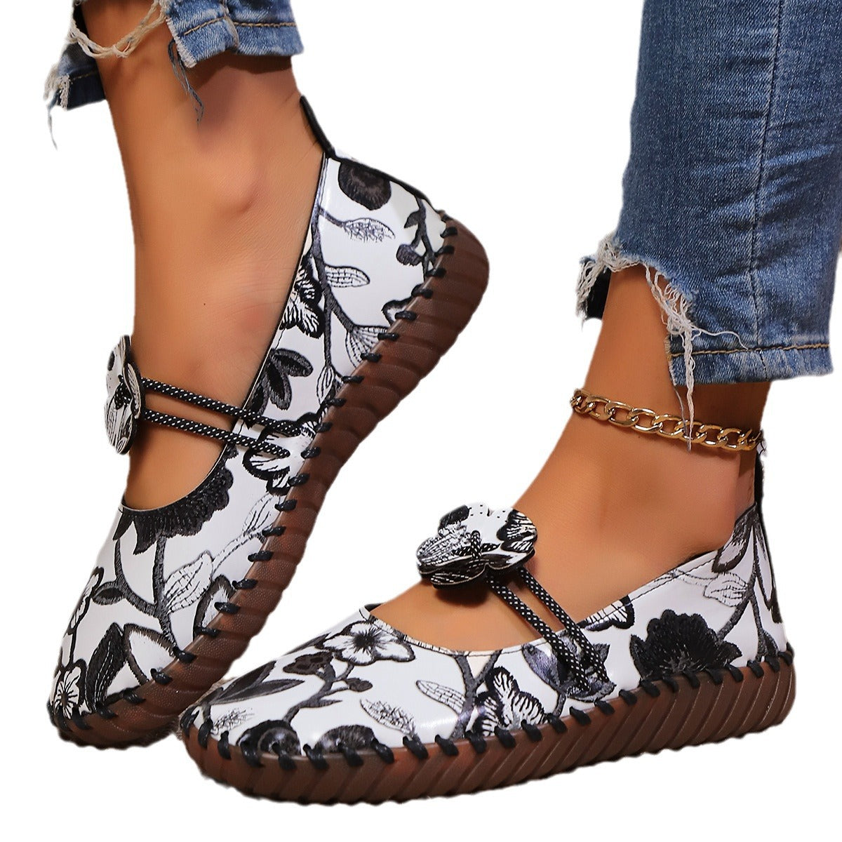 Eleganckie Ortopedyczne Buty z Unikalnym Wzorem