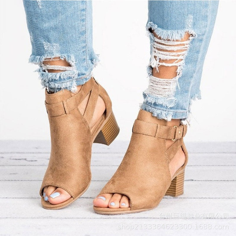 AS | Peep Toe boty na podpatku