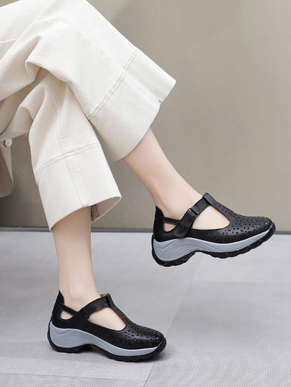 AS | letní pevné kožené boty s výřezem na platformě