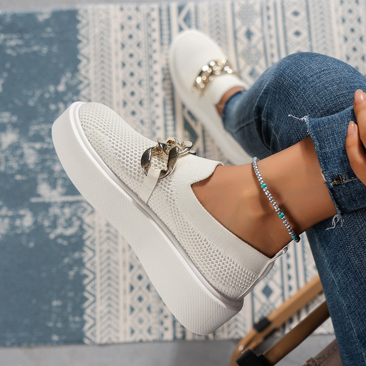 Eleganckie Ortopedyczne Buty z Unikalnym Wzorem