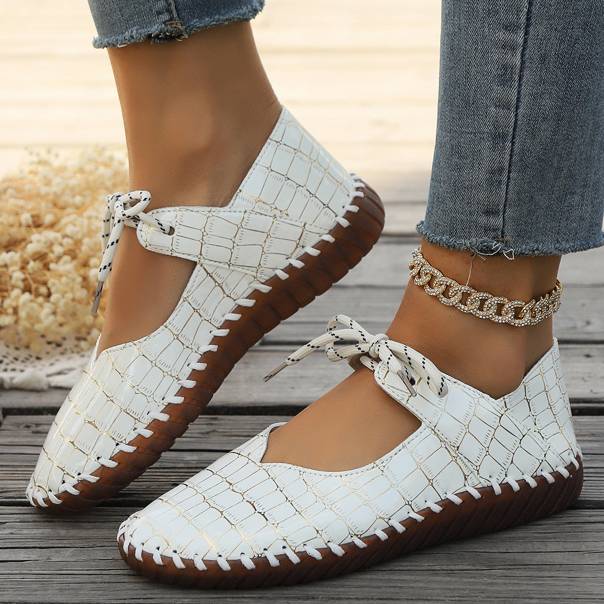 Eleganckie Ortopedyczne Buty z Unikalnym Wzorem