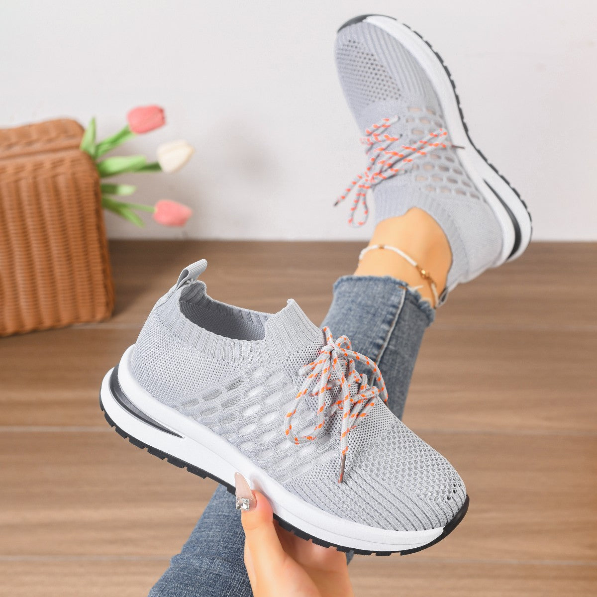 Eleganckie Ortopedyczne Sneakersy z Unikalnym Wzorem