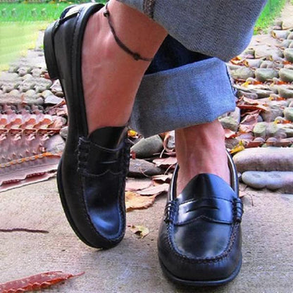 AS | Dámské ležérní byty Oxfords Slip On Round Toe mokasíny
