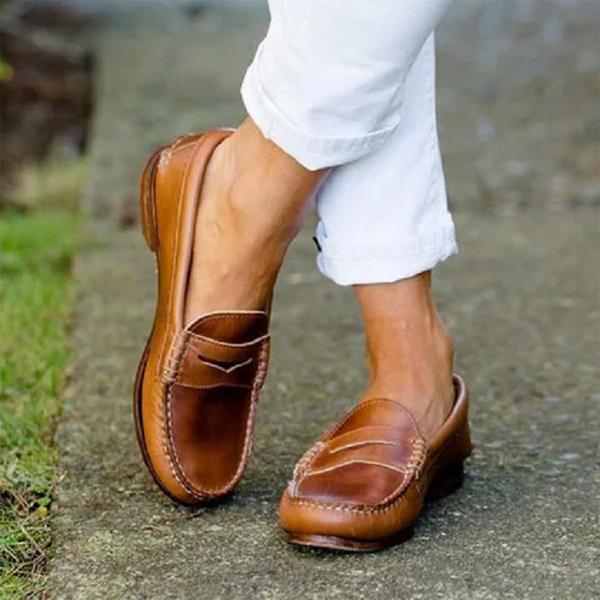AS | Dámské ležérní byty Oxfords Slip On Round Toe mokasíny