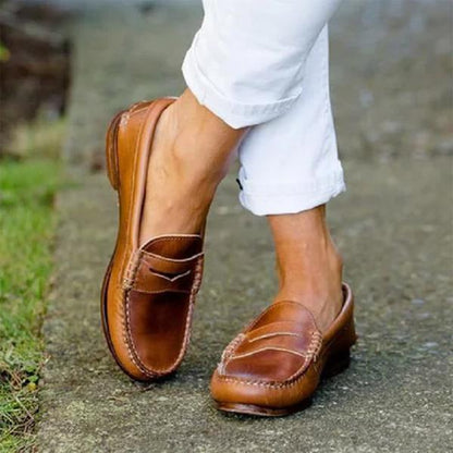 AS | Dámské ležérní byty Oxfords Slip On Round Toe mokasíny