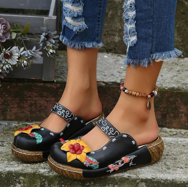 AS | Letní květinový design Wedge Hollow Out boty