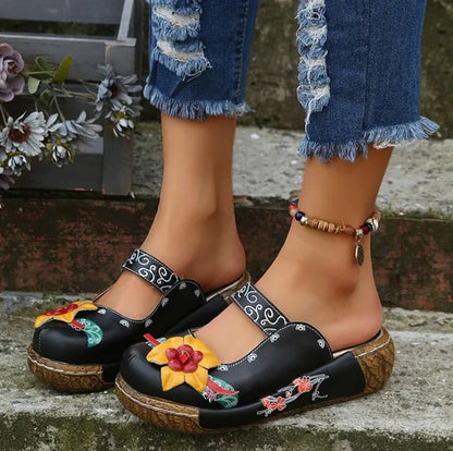 AS | Letní květinový design Wedge Hollow Out boty