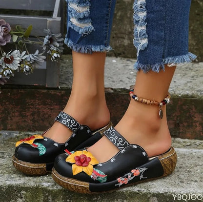 AS | Letní květinový design Wedge Hollow Out boty