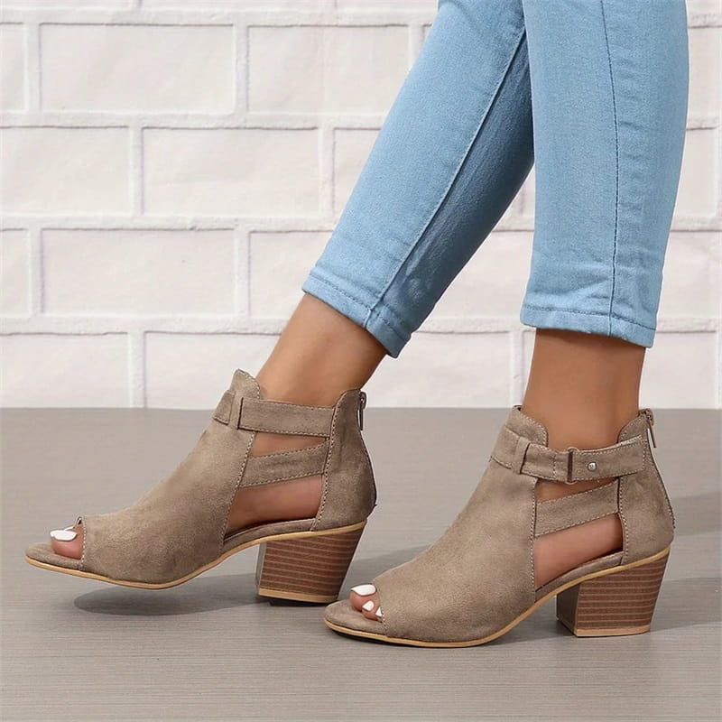 AS | Peep Toe boty na podpatku