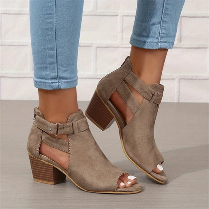 AS | Peep Toe boty na podpatku