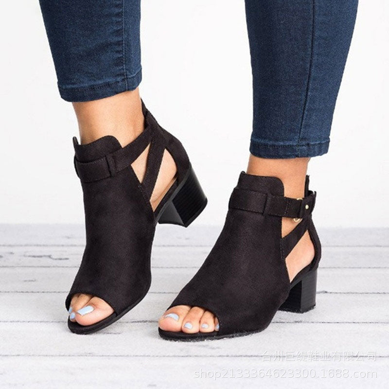 AS | Peep Toe boty na podpatku