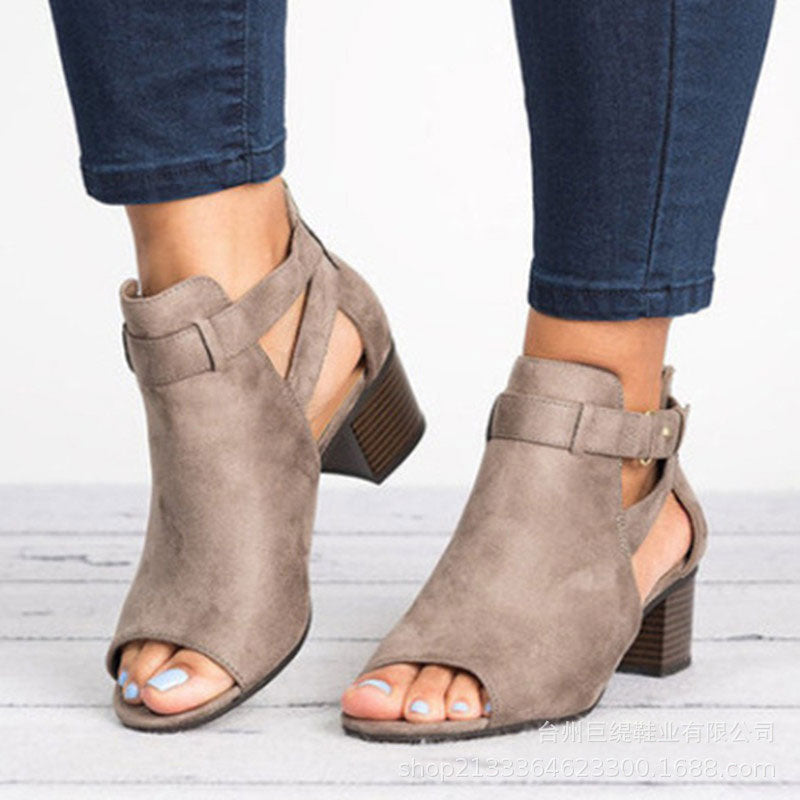 AS | Peep Toe boty na podpatku